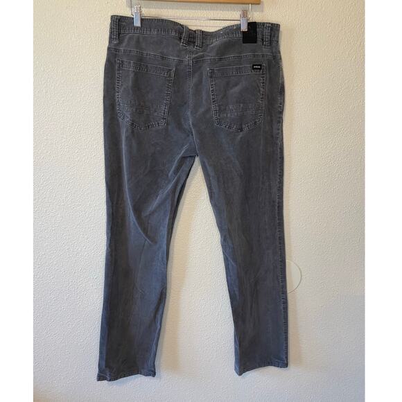 PrAna Men's Sustainer Slim Fit Charcoal Gray Corduroy Straight Leg Pants 36/32 - Picture 2 of 14
